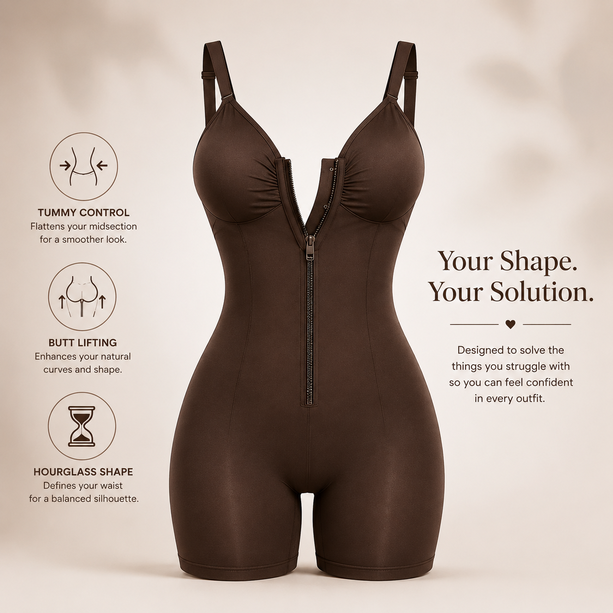 Seamless Tummy-control Butt-lifting Shapewear Bodysuit