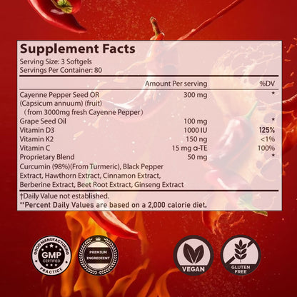 Cayenne Pepper Capsules – Boost Energy, Support Circulation & Reduce Bloating