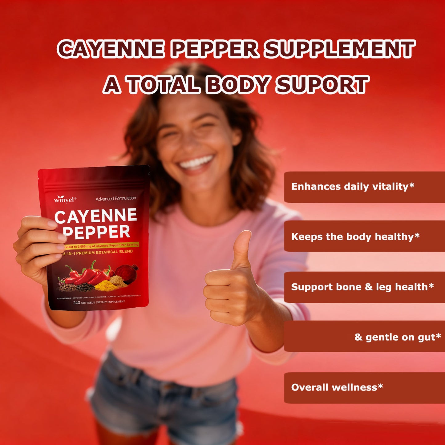 Cayenne Pepper Capsules – Boost Energy, Support Circulation & Reduce Bloating