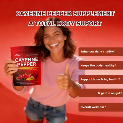 Cayenne Pepper Capsules – Boost Energy, Support Circulation & Reduce Bloating