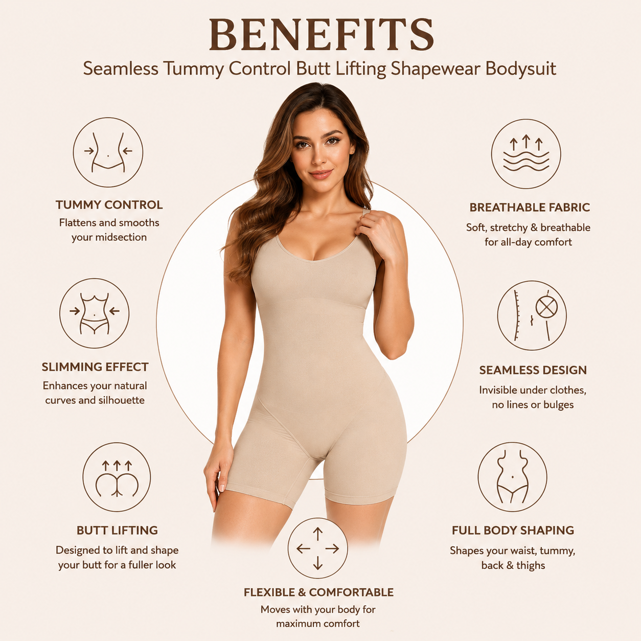 Seamless Tummy-control Butt-lifting Shapewear Bodysuit